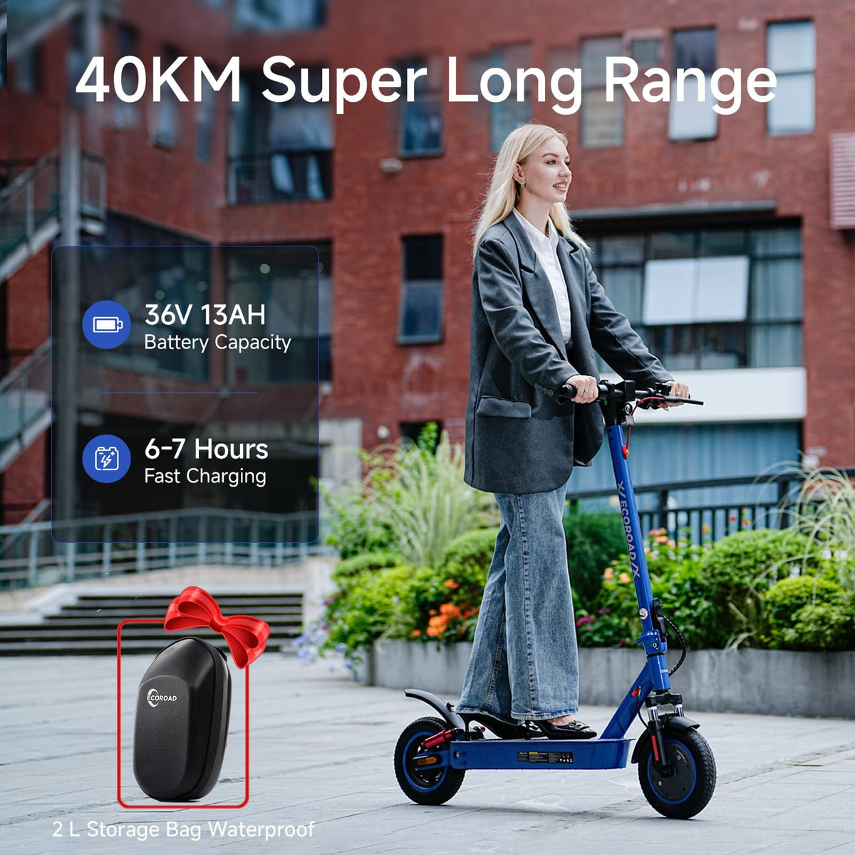 ECOROAD EC6 Electric Scooter 400W – Foldable Commuter Canada