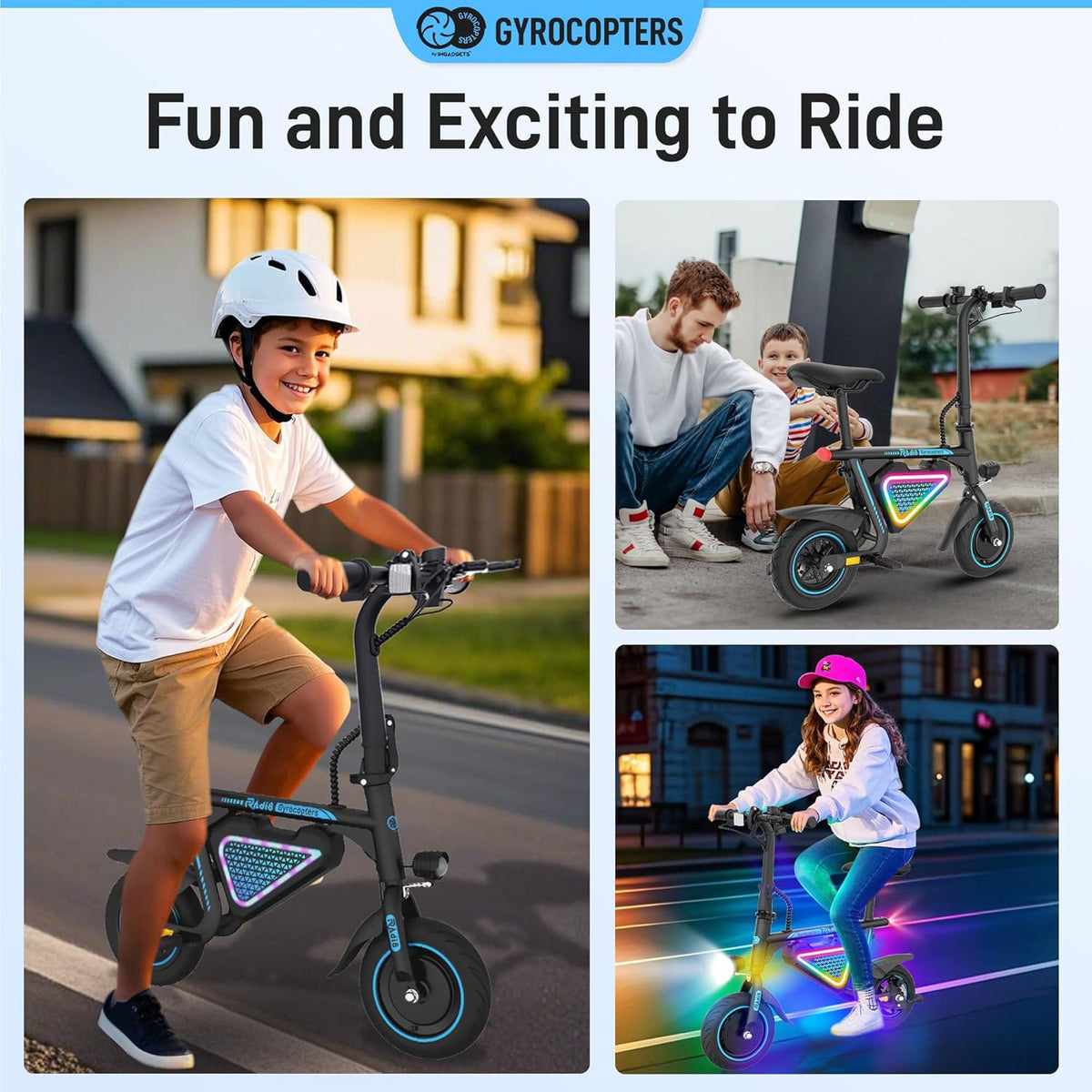 Gyrocopters Radi8 Electric Scooter – Kids &amp; Teens E-Bike Canada