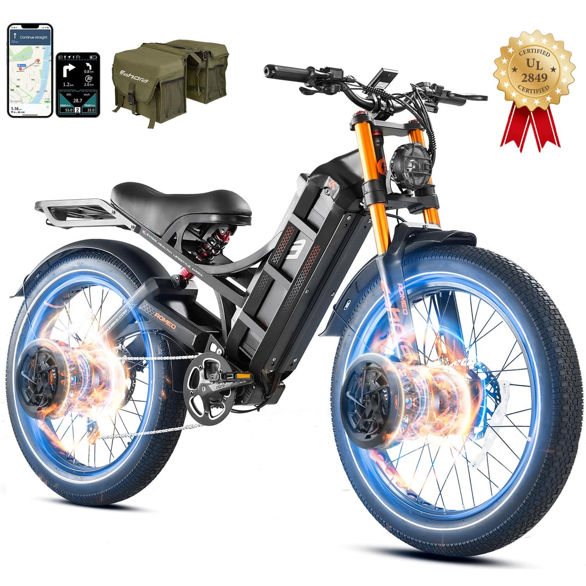 eAhora Romeo Pro Ⅲ Electric Bike Canada – Dual Motor, Long-Range Off-Road Power