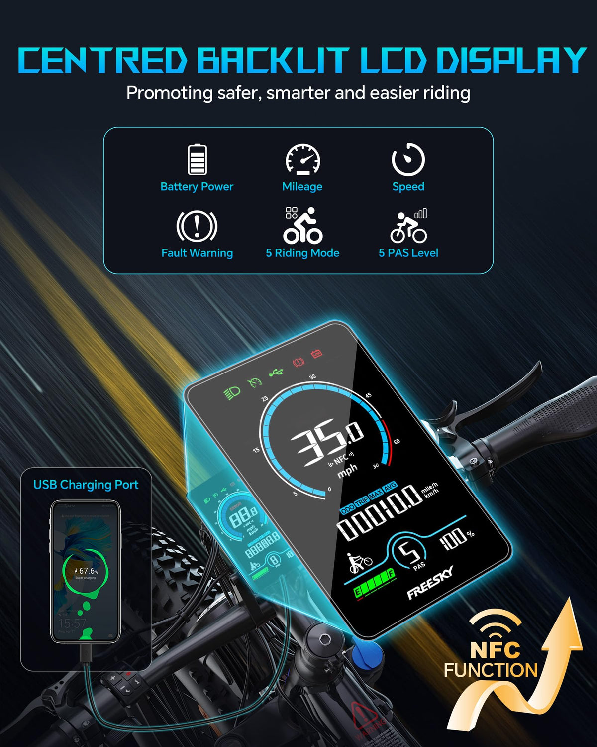 FREESKY Eurostar Ultra Electric Fat Tire Bike – 1000W, Full Suspension, Canada Edition