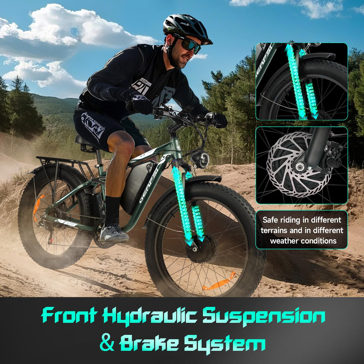 GERPSI Peak 5000W Electric Mountain Bike | All-Terrain, Fat Tire E-Bike for Canadian Riders