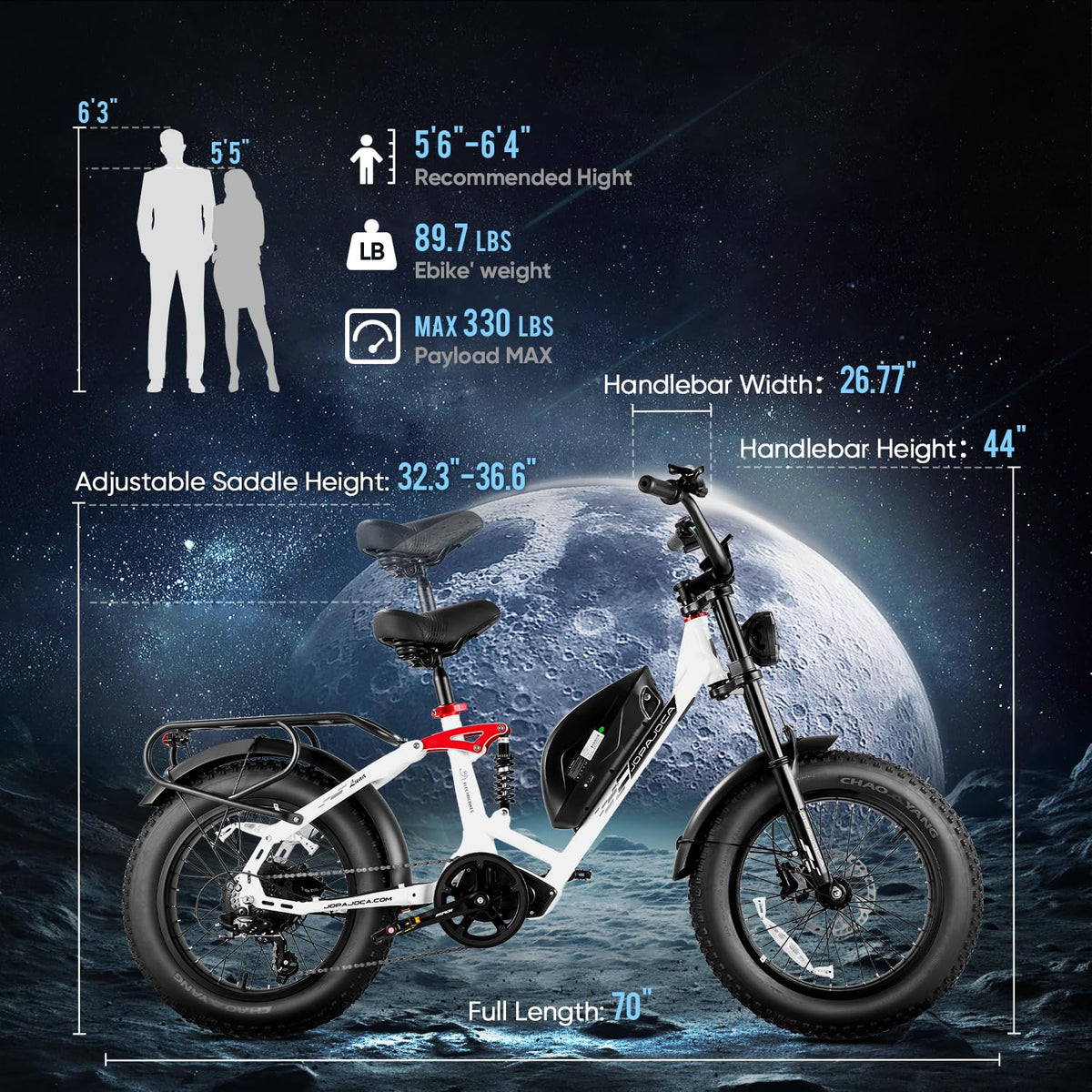 Eahora Luna Electric Bike 1000W Removable Battery Canada