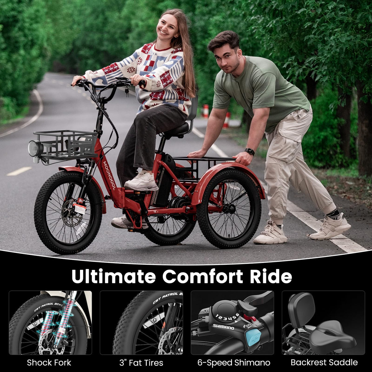 Mooncool TK1 Triciclo Eléctrico - El Mejor en Canadá