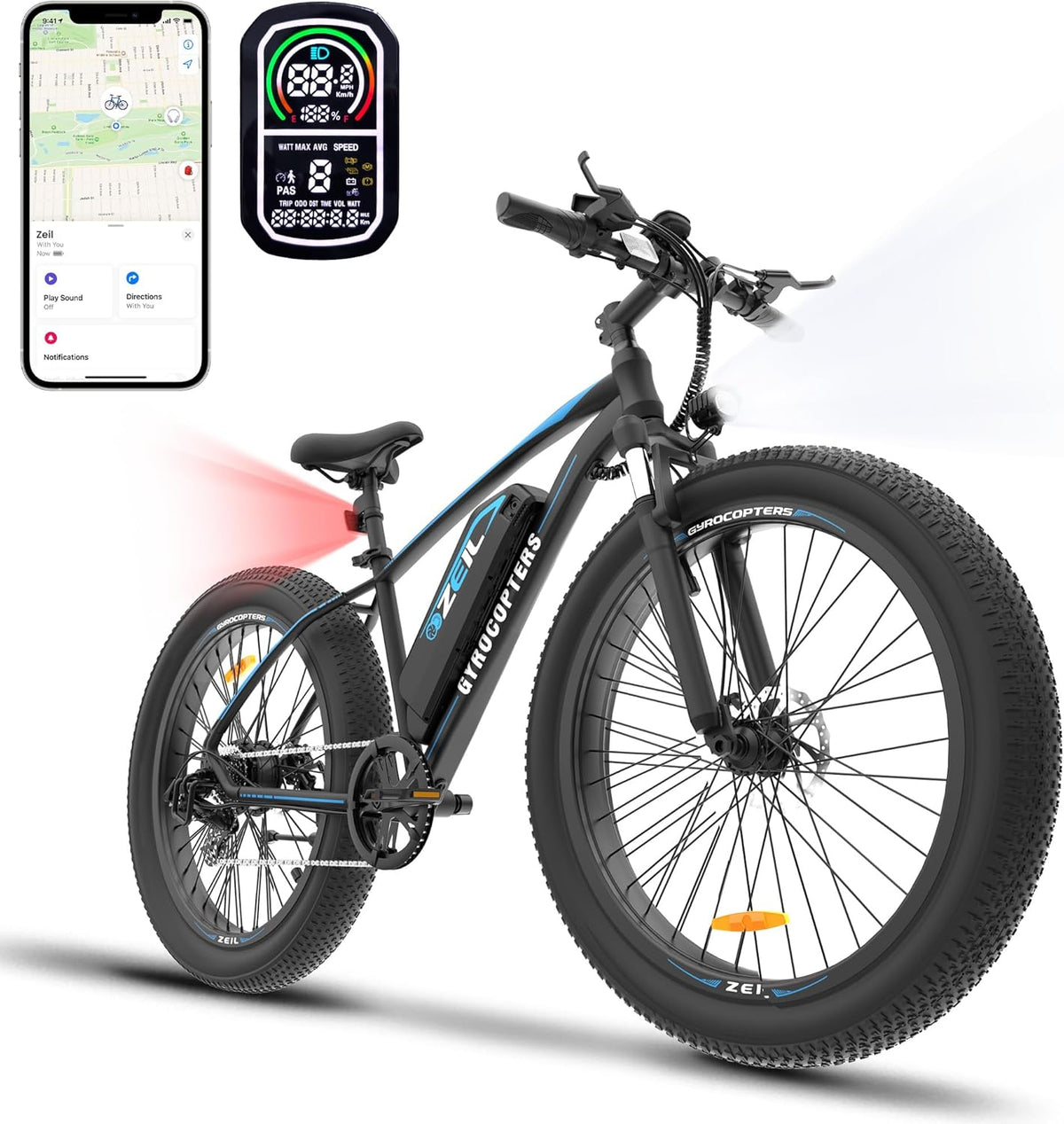 Gyrocopters Zeil Mountain E-Bike 500W Fat Tire Canada