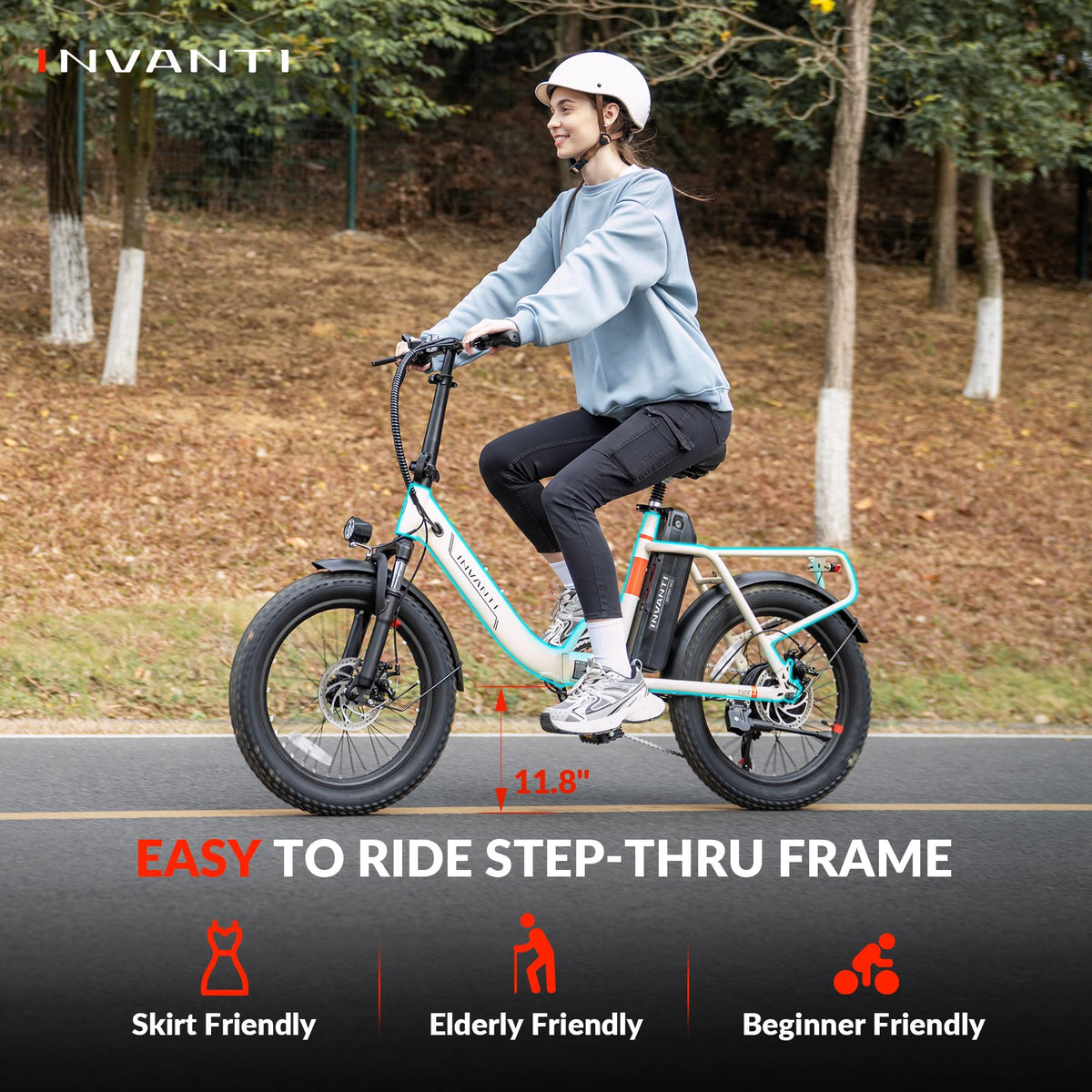 INVANTI EB11 Bicicleta eléctrica plegable de ruedas anchas Canadá