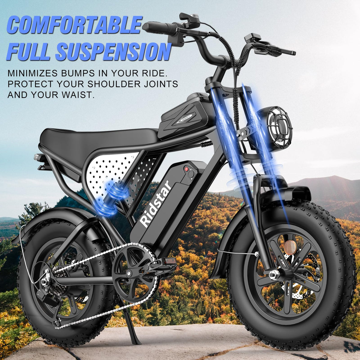 Bopzin 1000W Fat Tire Electric Bike – Motorcycle Style E-Bike Canada