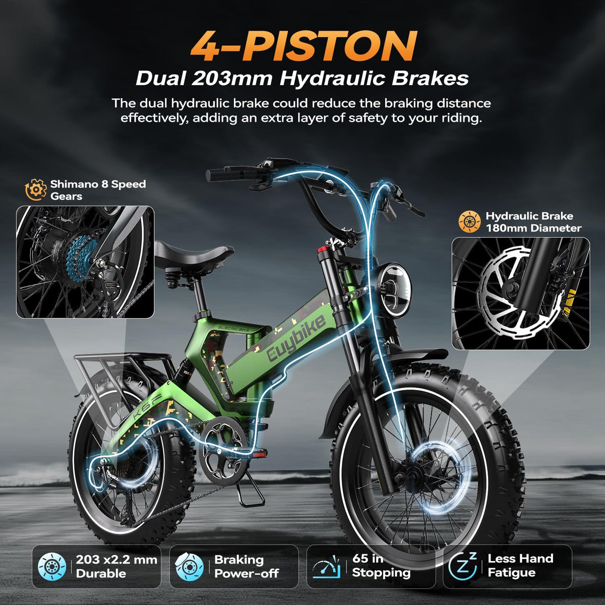 Bicicleta eléctrica plegable con neumáticos anchos EUYBIKE K6 Pro 2000W – Canadá