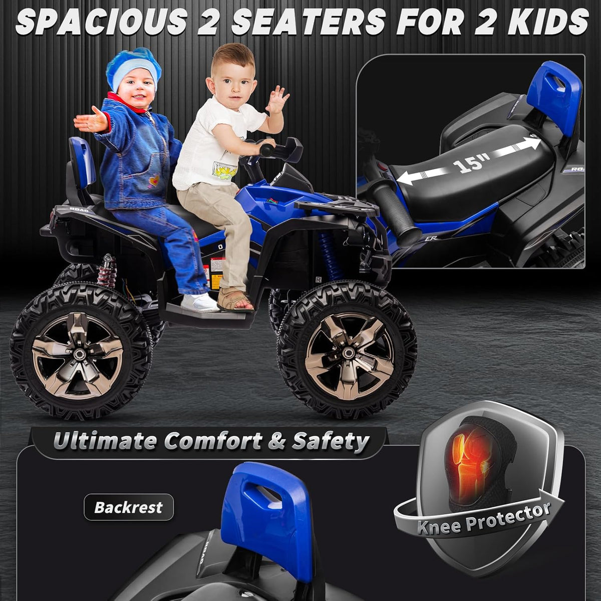 JOYRACER kids ATV Canada dashboard and controls