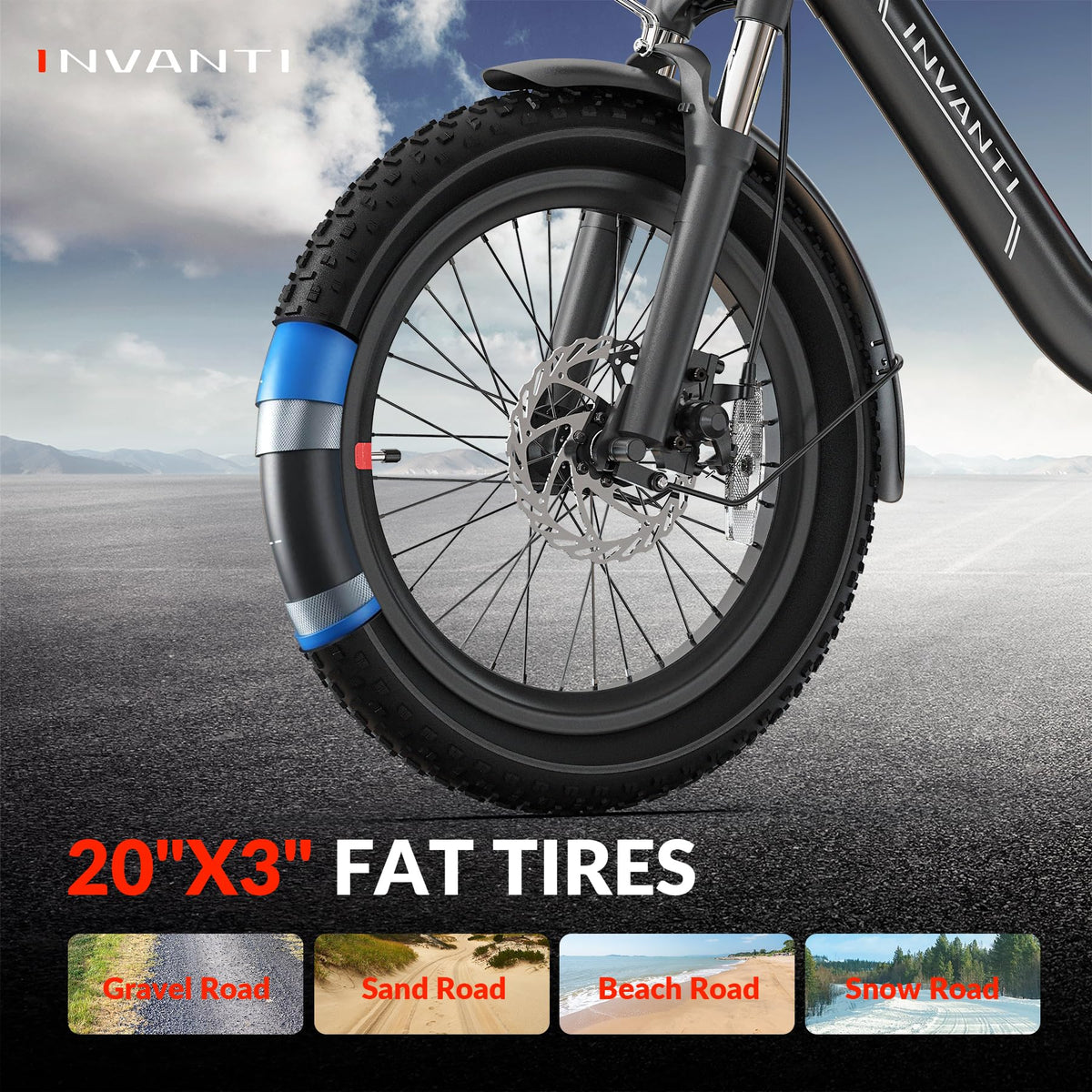 INVANTI EB11 Bicicleta eléctrica plegable de ruedas anchas Canadá