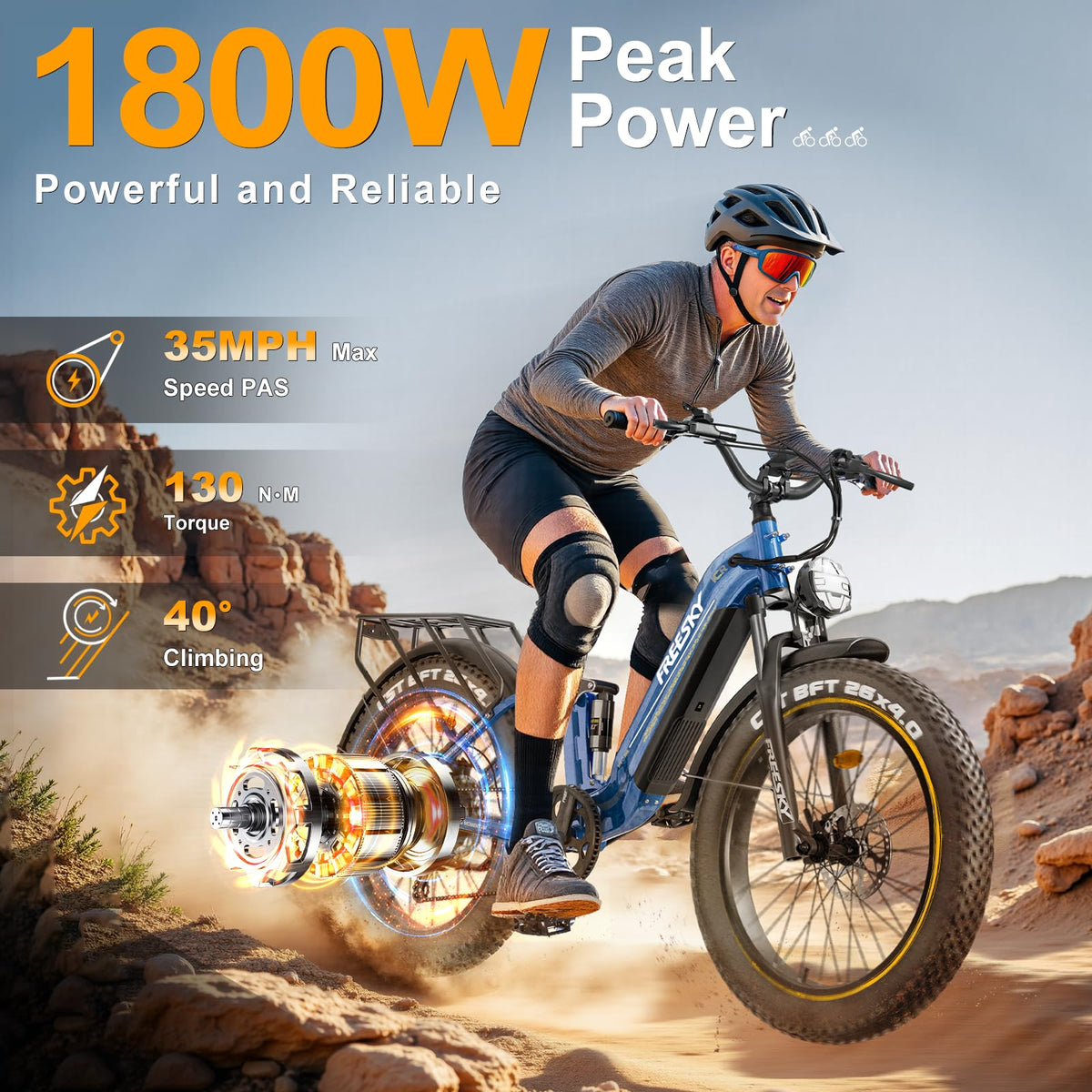 FREESKY Wild Cat Pro Electric Bike – Fat Tire E-Bike 1800W (Canada)