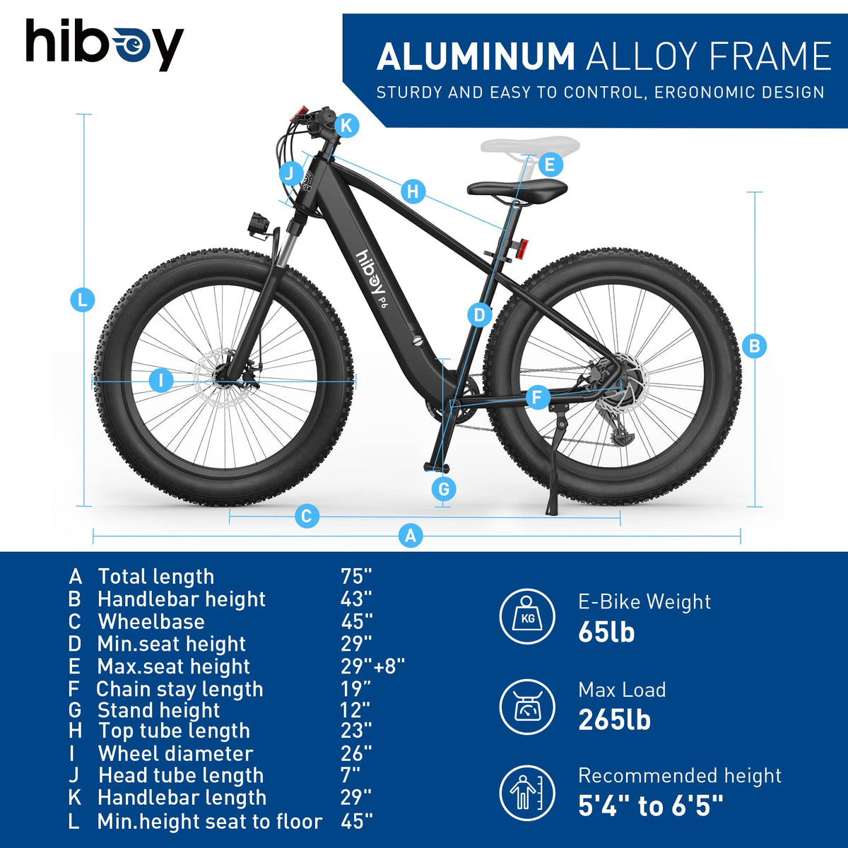 Hiboy P6 Electric Bike - 1000W Motor, 32 km/h Speed | Fast Delivery Across Canada