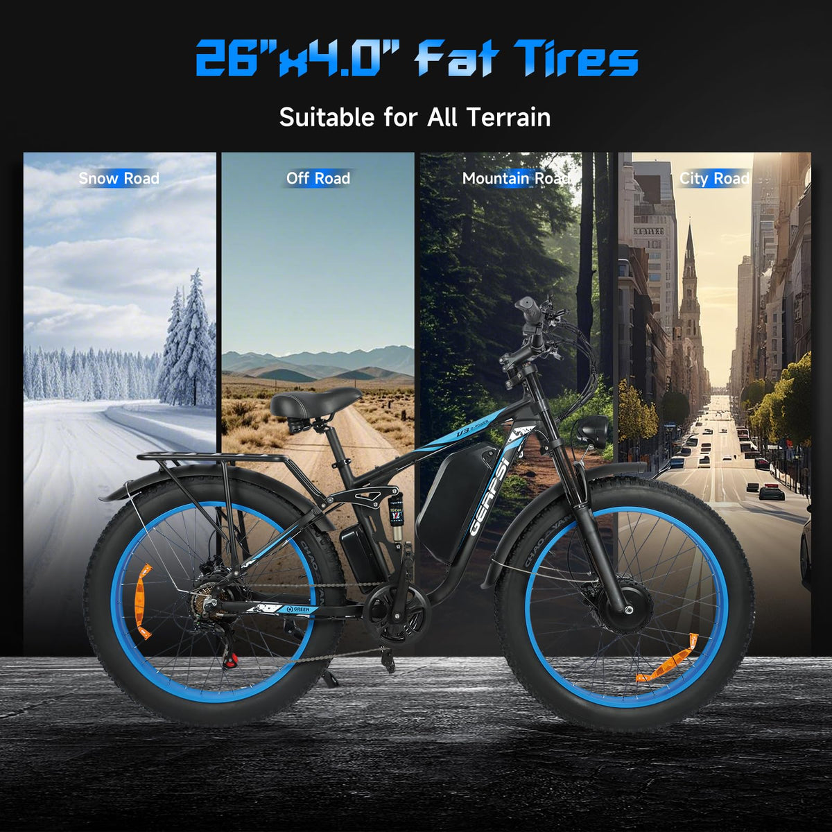 GERPSI Peak 5000W Electric Mountain Bike | All-Terrain, Fat Tire E-Bike for Canadian Riders