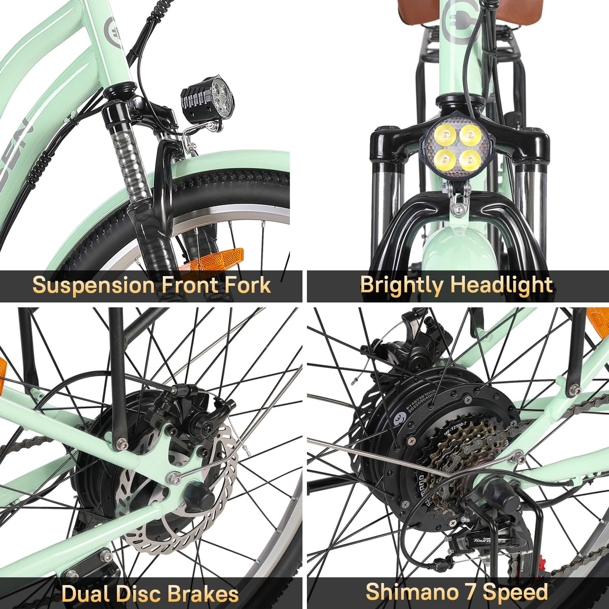 GELEISEN Step-Thru Electric Bike 26&quot; Commuter Canada