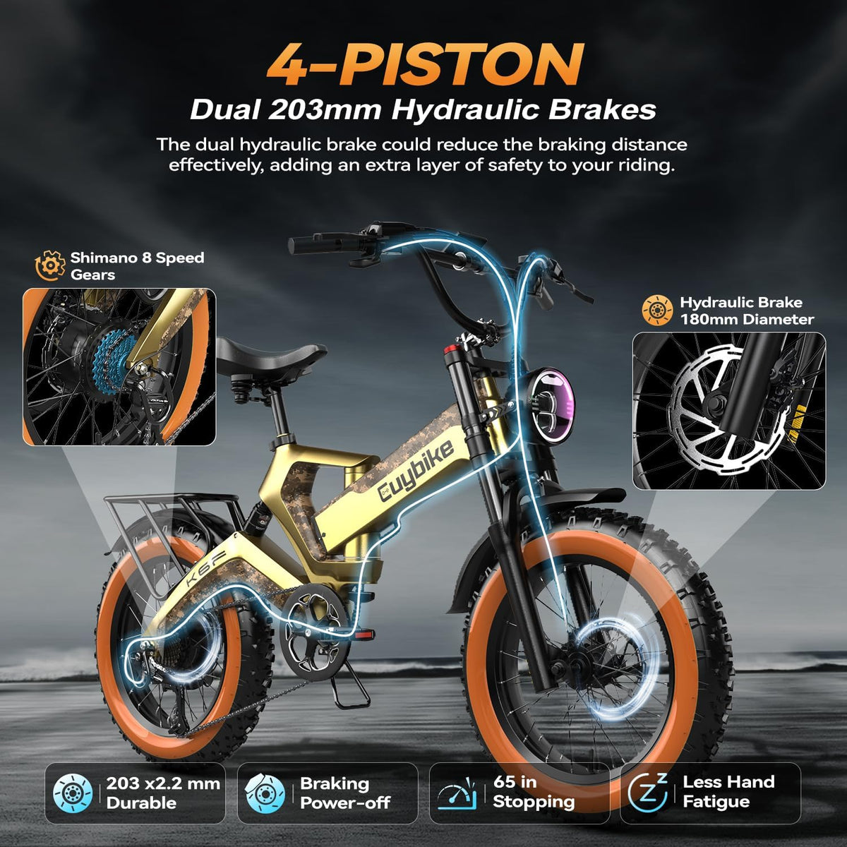 Euybike 2000W Folding Electric Bike 48V 25Ah Canada