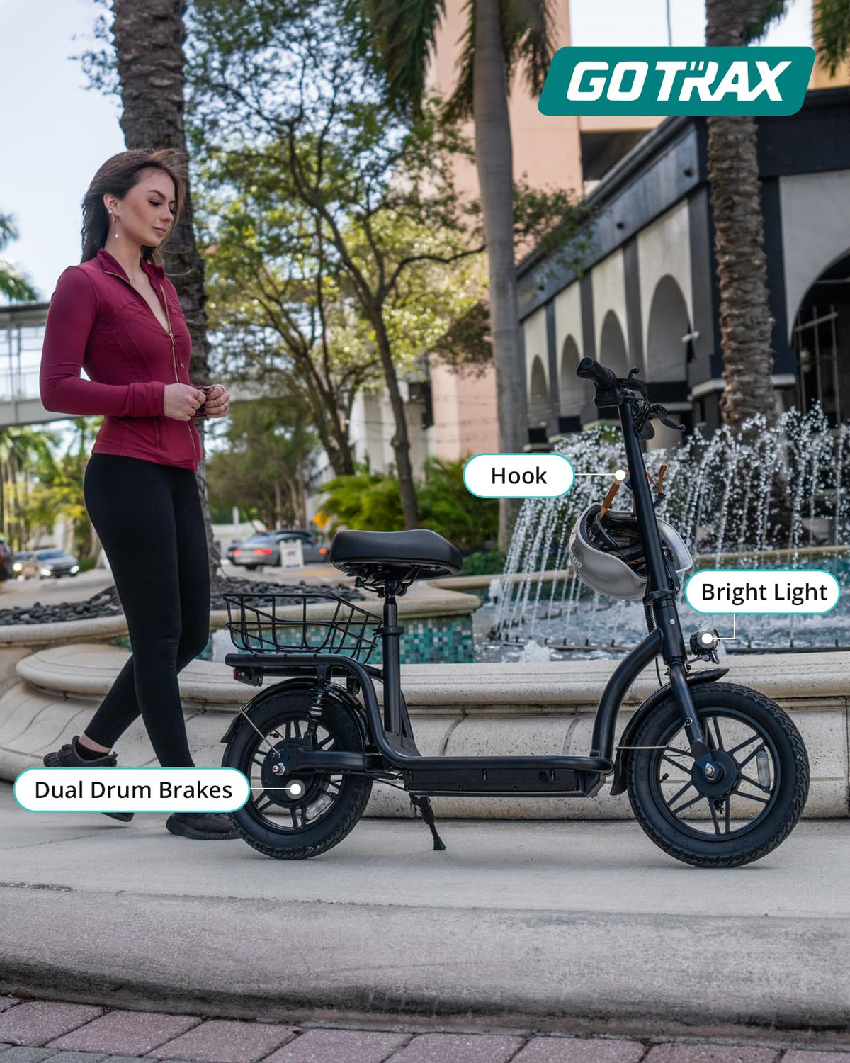 Gotrax Astro Electric Scooter – 350W Motor, 25km/h Speed, 30km Range, Foldable, Comfortable Ride in Canada