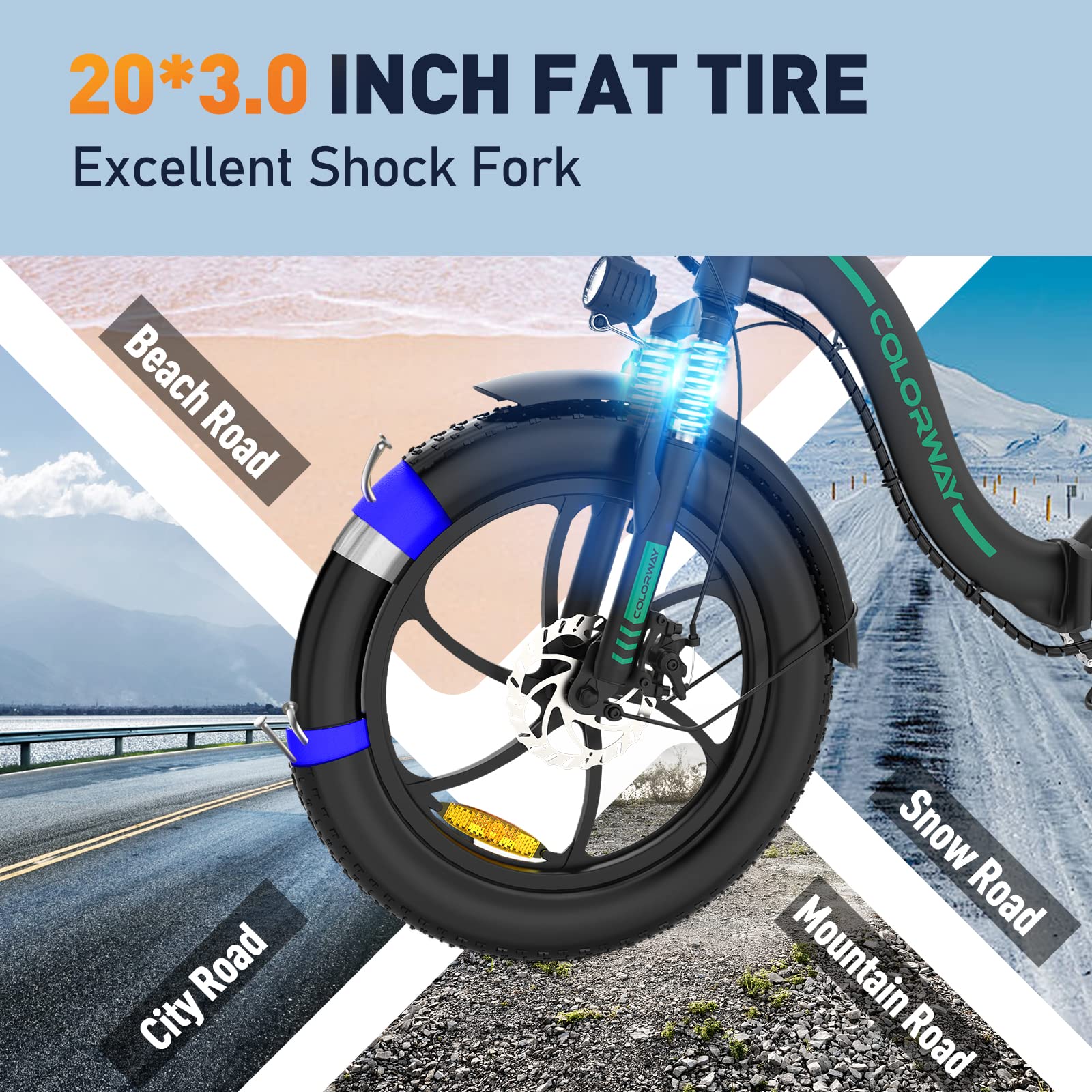 Colorway BK6S1 Folding Fat Tire E-Bike 750W Canada