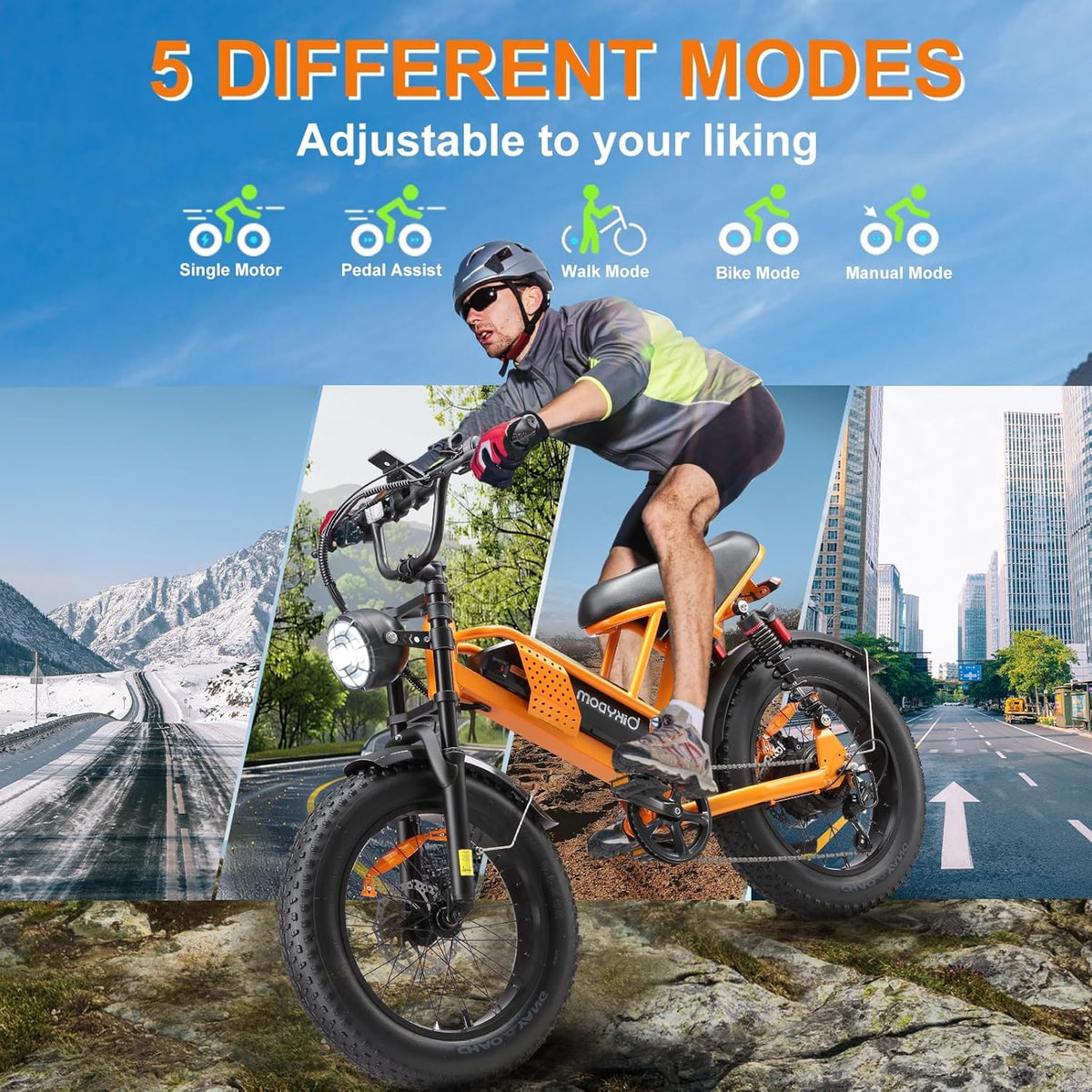 PikSpiid M7 Electric Bike 1000W Fat Tire Canada