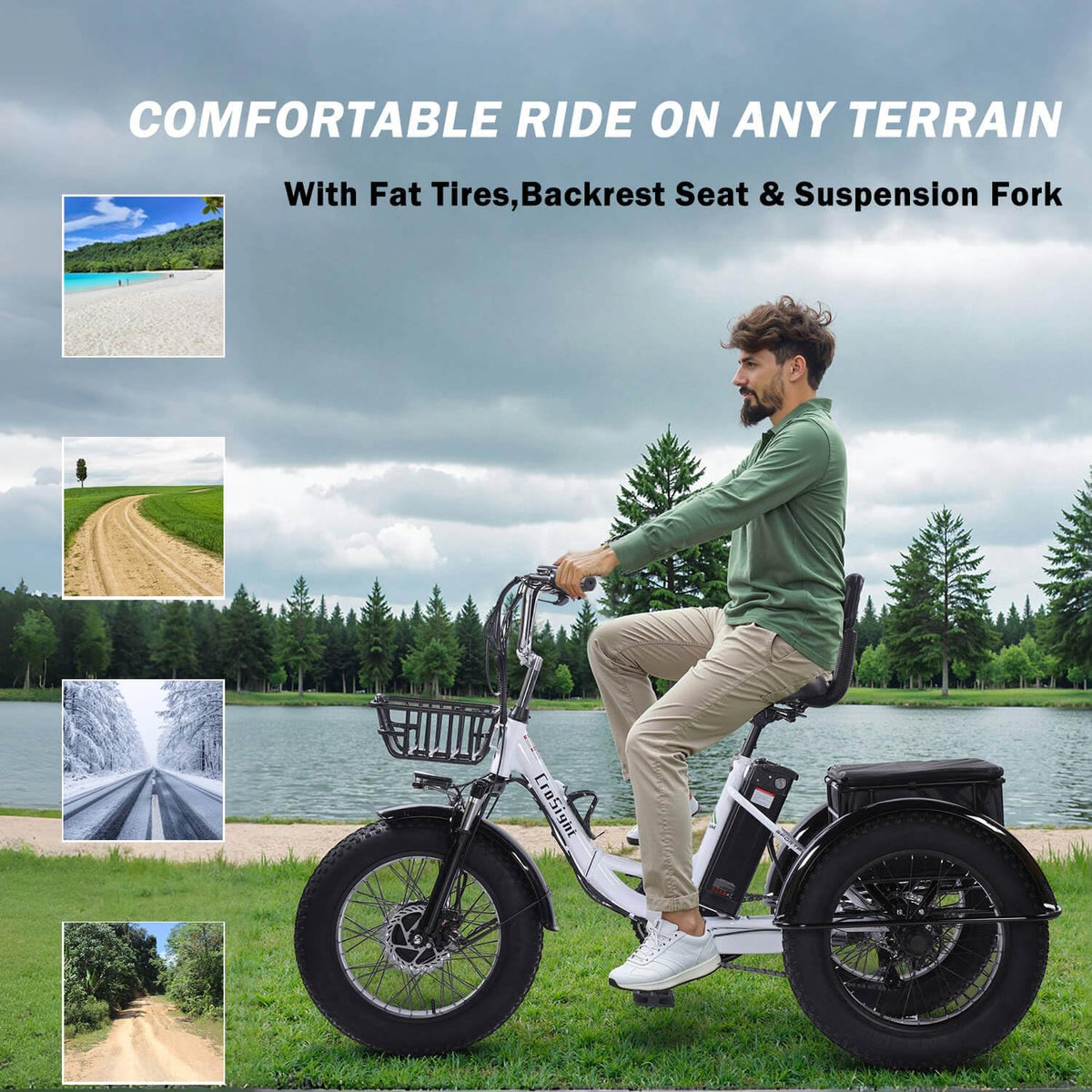 CroSight Folding Electric Tricycle 750W Fat Tire Canada