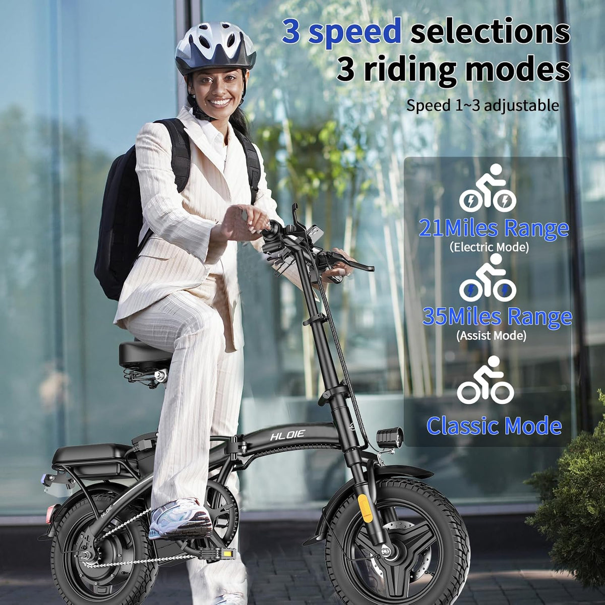 HLOIE Folding Electric Bike – 48 V 12 Ah Commuter E-Bike for Canada