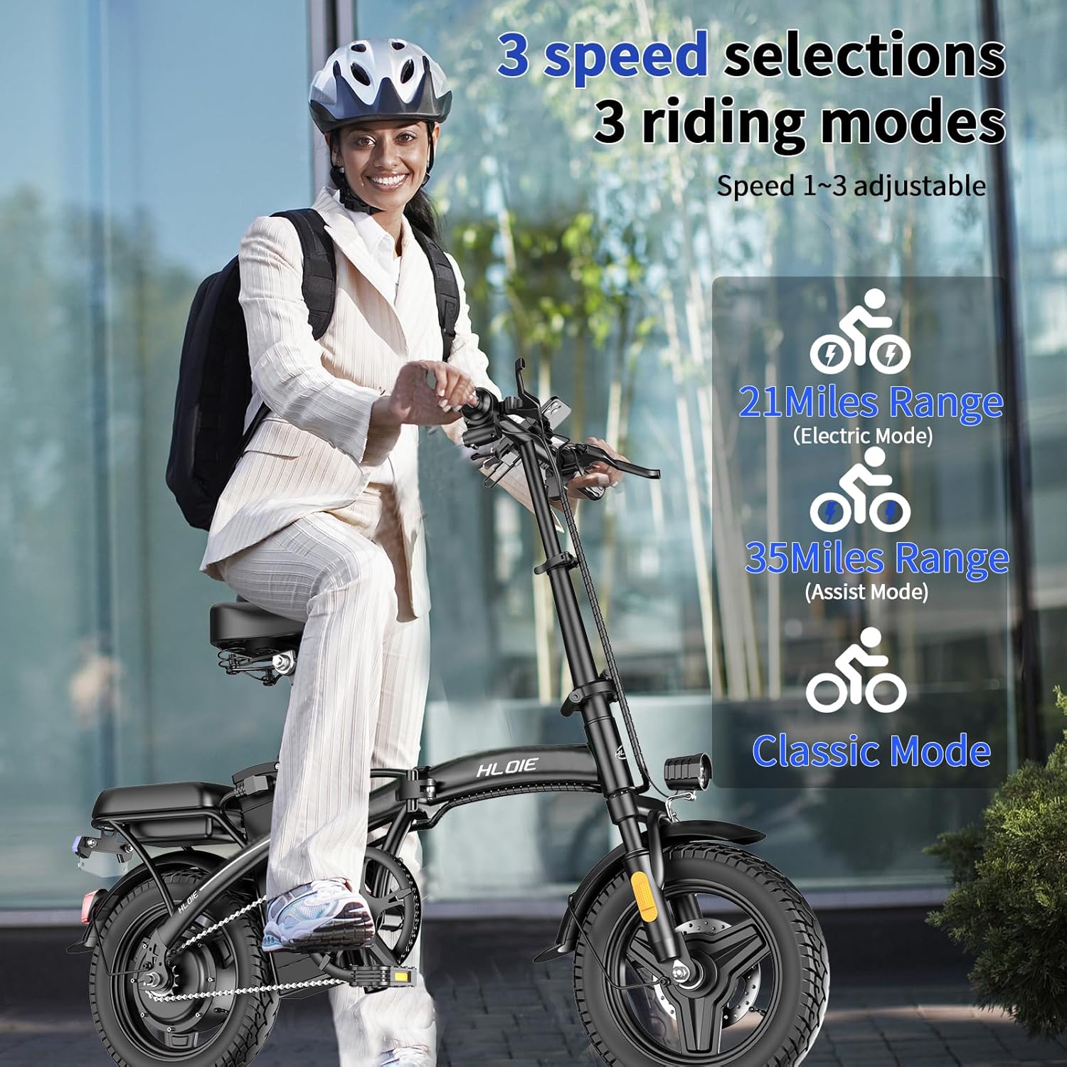 HLOIE Folding Electric Bike – 48 V 12 Ah Commuter E-Bike for Canada