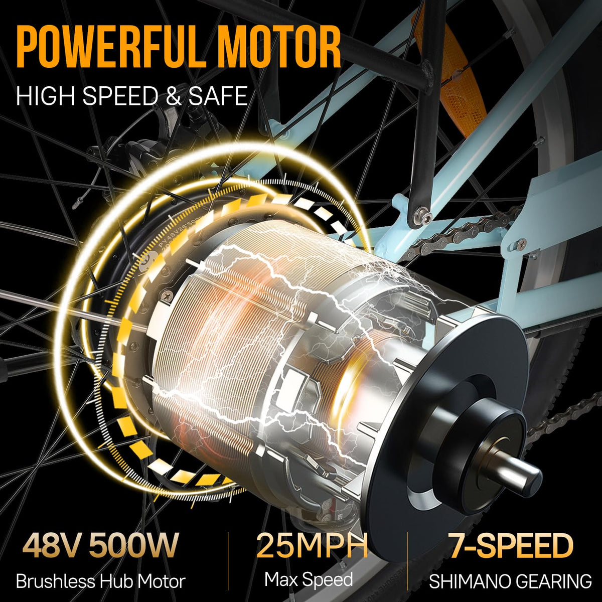 GELEISEN Step-Thru Electric Bike 26&quot; Commuter Canada