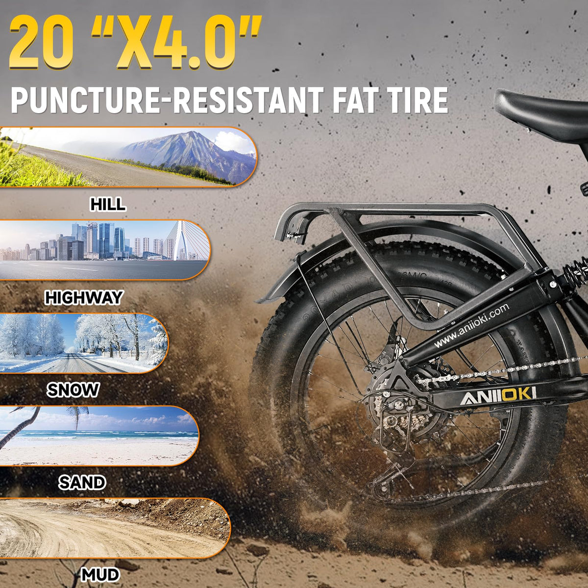 Aniioki A8 Pro Max Electric Bike (52V 70Ah, up to 150 km Range) Canada