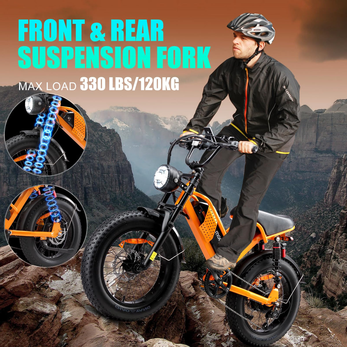 Jiu Haolong Electric Mountain Bike – 1000W All-Terrain E-Bike for Canada