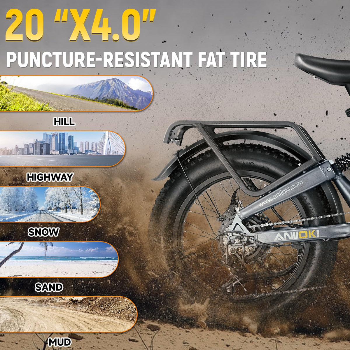 Aniioki A8 Pro Max Electric Bike (52V 70Ah, up to 150 km Range) Canada