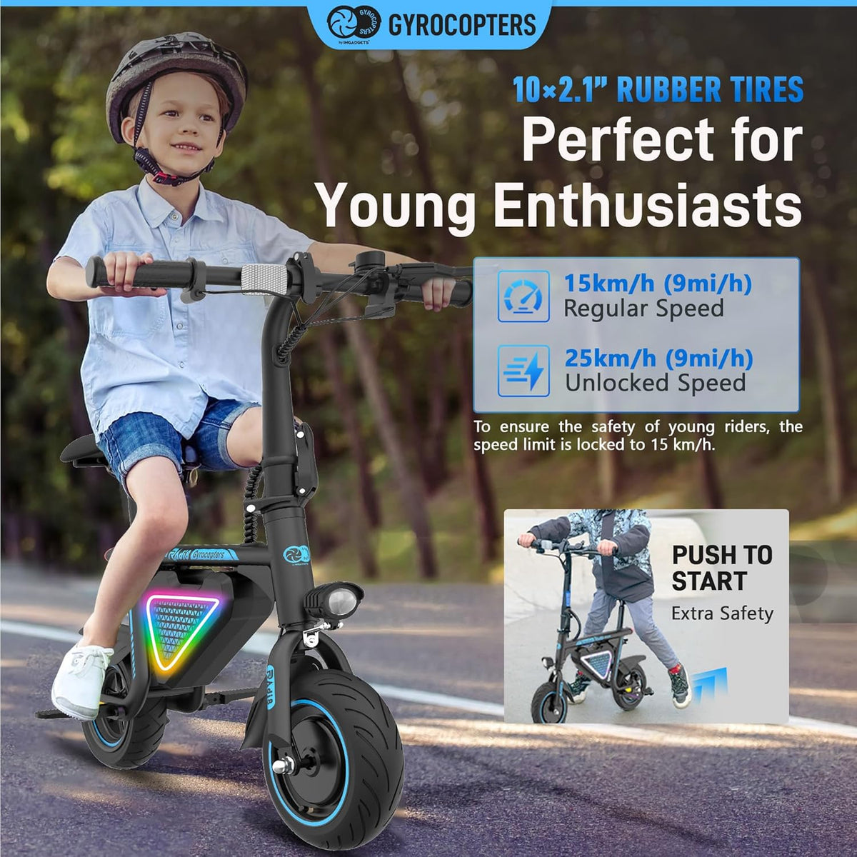 Gyrocopters Radi8 Electric Scooter – Kids &amp; Teens E-Bike Canada