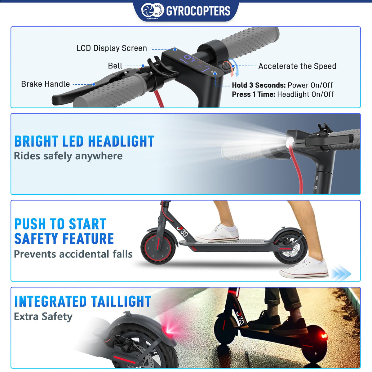 Gyrocopters J30 Electric Scooter – Foldable Commuter Ride Canada