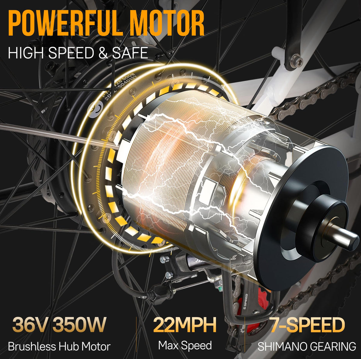 GELEISEN Step-Thru Electric Bike 26&quot; Commuter Canada