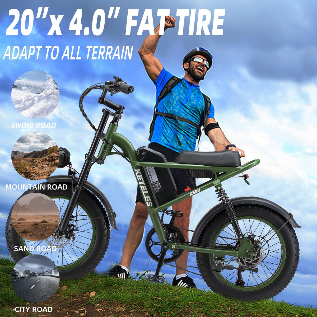 EVGUPRIDER 48V 23Ah Fat Tire Electric Bike Canada
