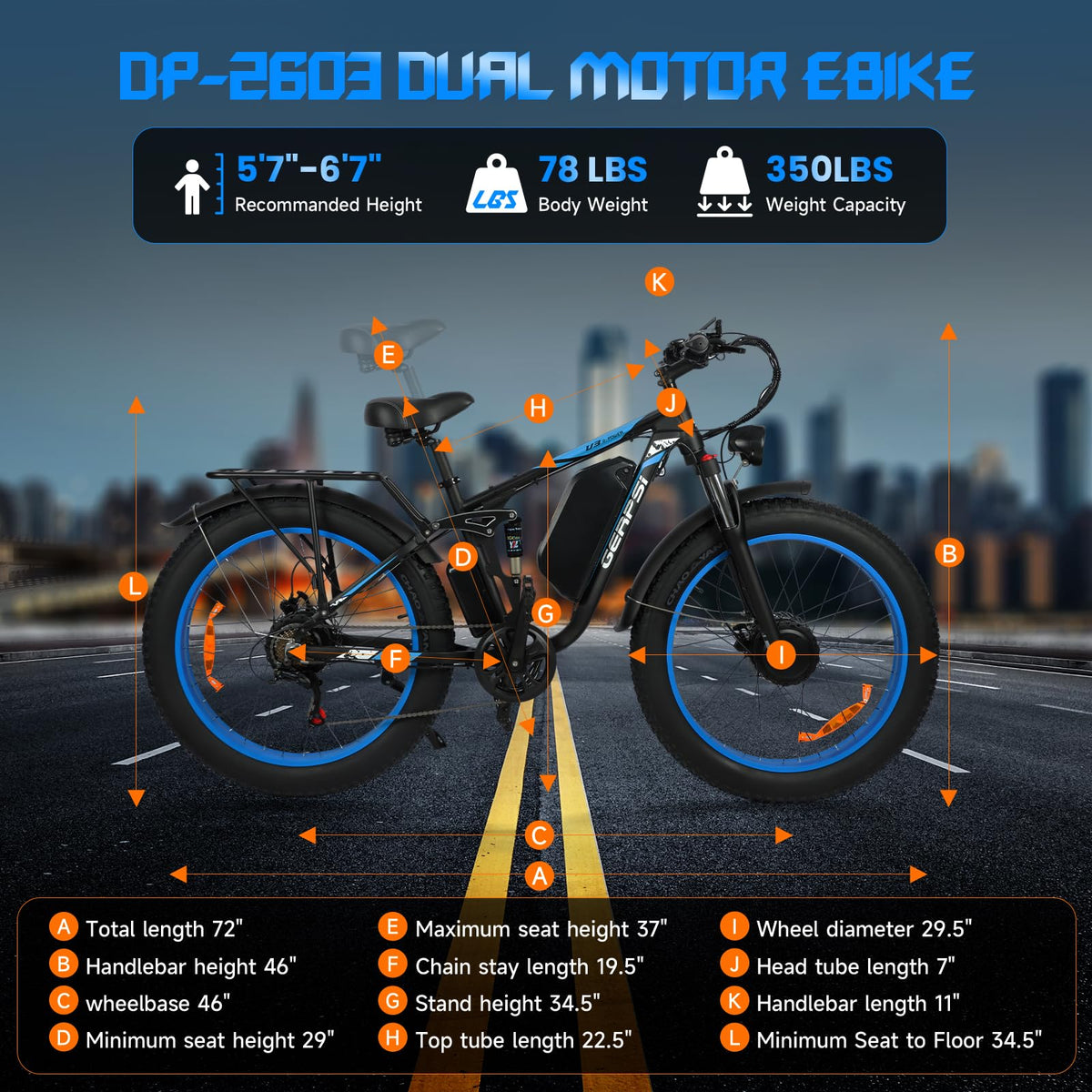 GERPSI Peak 5000W Electric Mountain Bike | All-Terrain, Fat Tire E-Bike for Canadian Riders