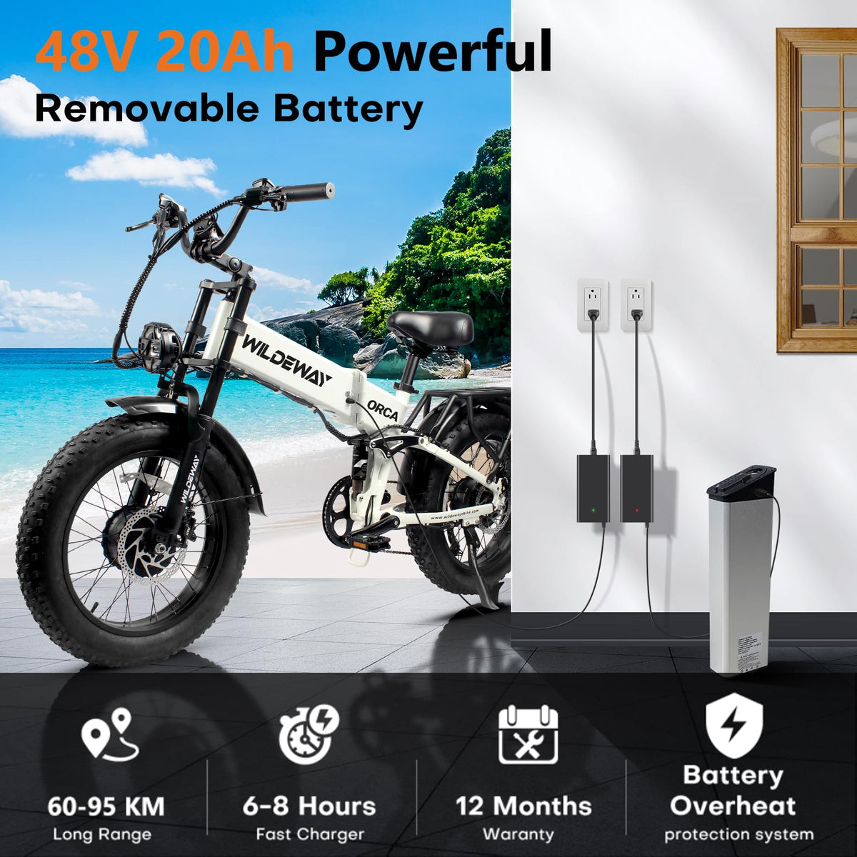 SummitX 1000W Folding E-Bike - Long Range 250km