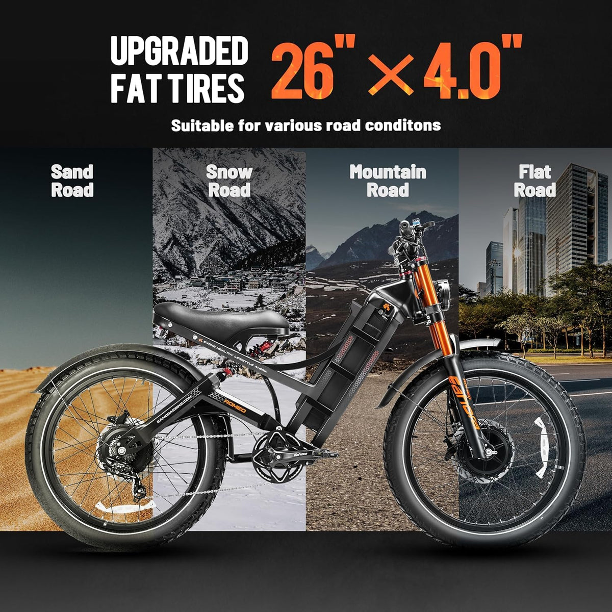 Eahora Romeo Pro Electric Bike – 500W All-Terrain E-Bike with Fat Tires Canada