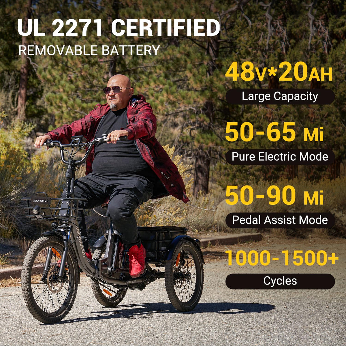 Addmotor CityTri E-310 Folding Electric Trike – 750W Long-Range E-Trike Canada