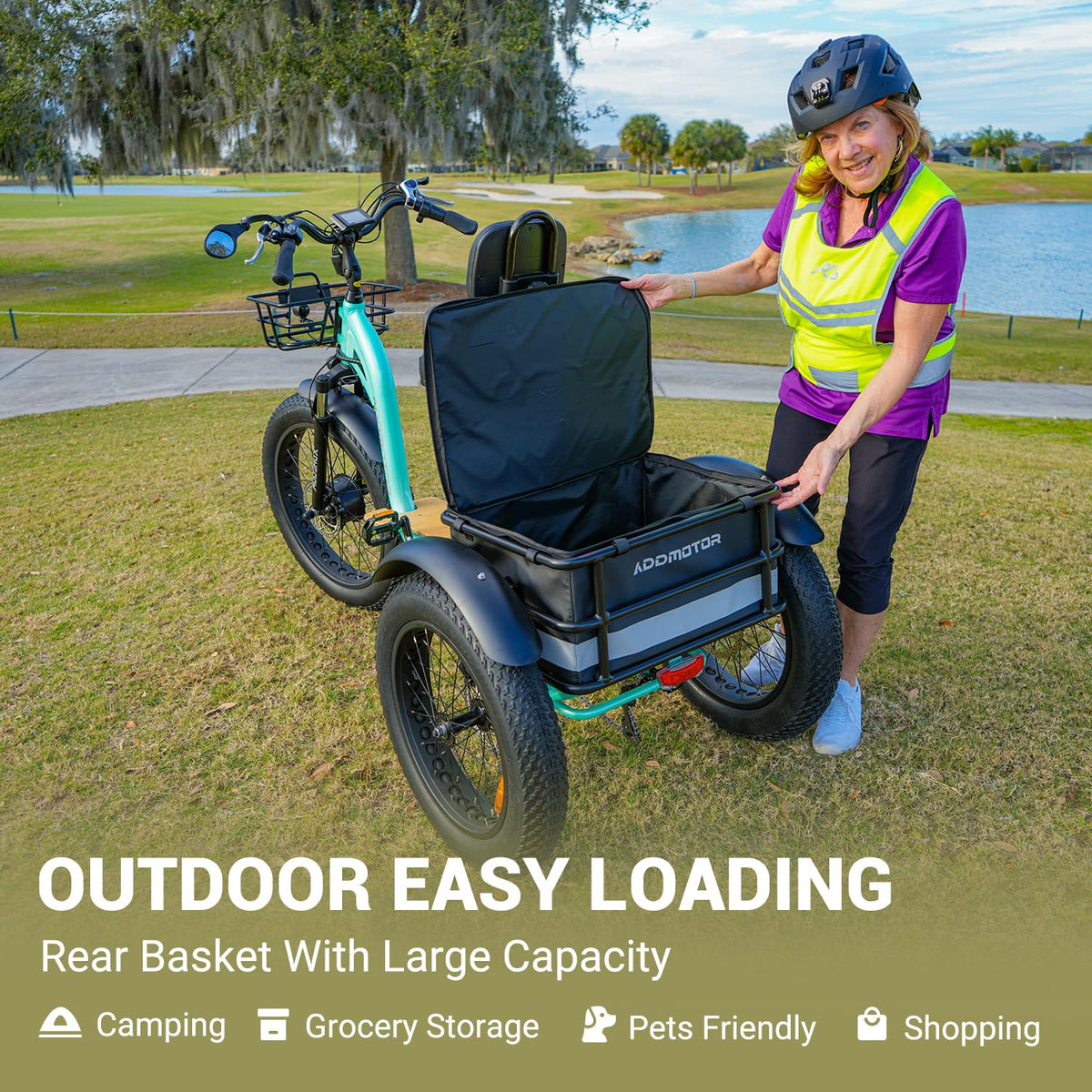 ADDMOTOR Grandtan II 750W Electric Tricycle for Adults – 48V 20AH, 85 Mile Range, Fat Tire 3-Wheel E-Trike for Seniors