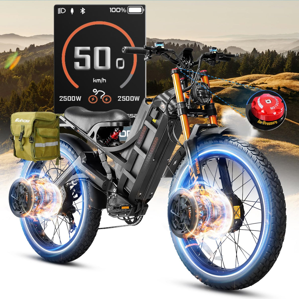 eAhora Romeo Pro Ⅲ Electric Bike Canada – Dual Motor, Long-Range Off-Road Power