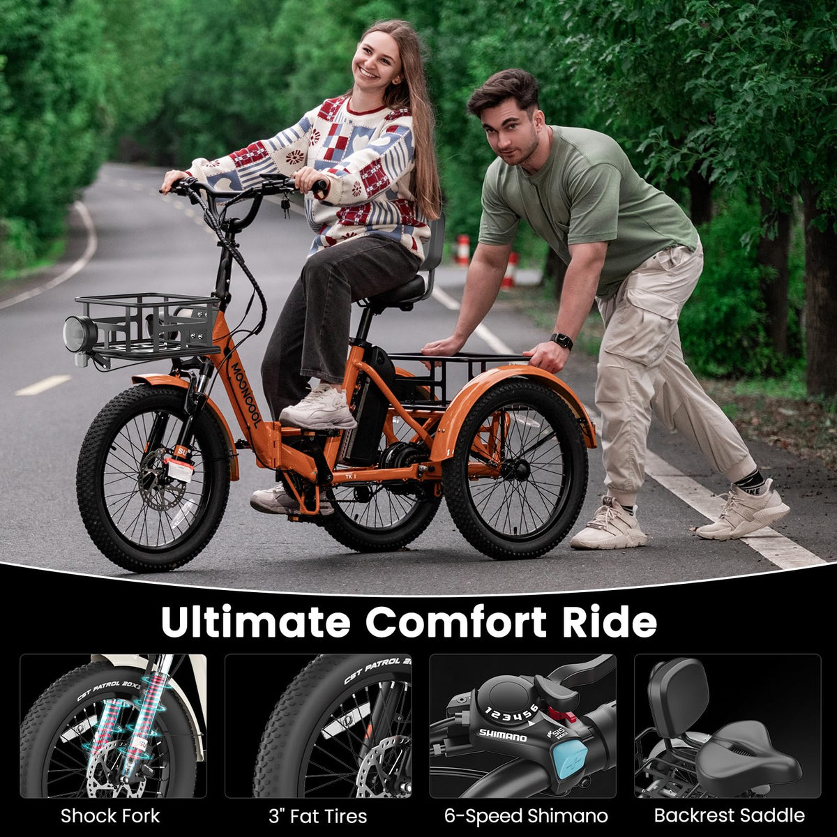 Mooncool TK1 Triciclo Eléctrico - El Mejor en Canadá