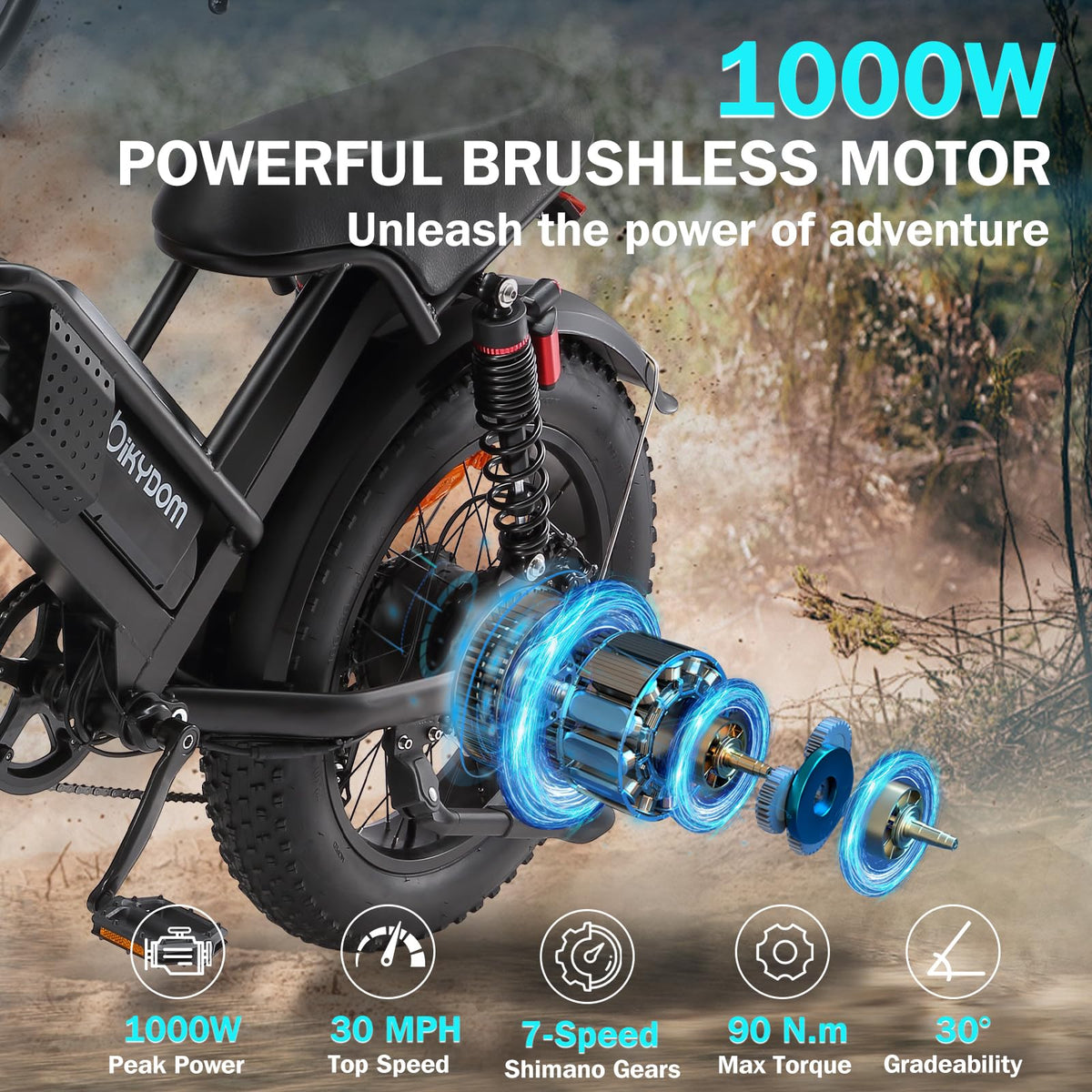 PikSpiid M7 Electric Bike 1000W Fat Tire Canada