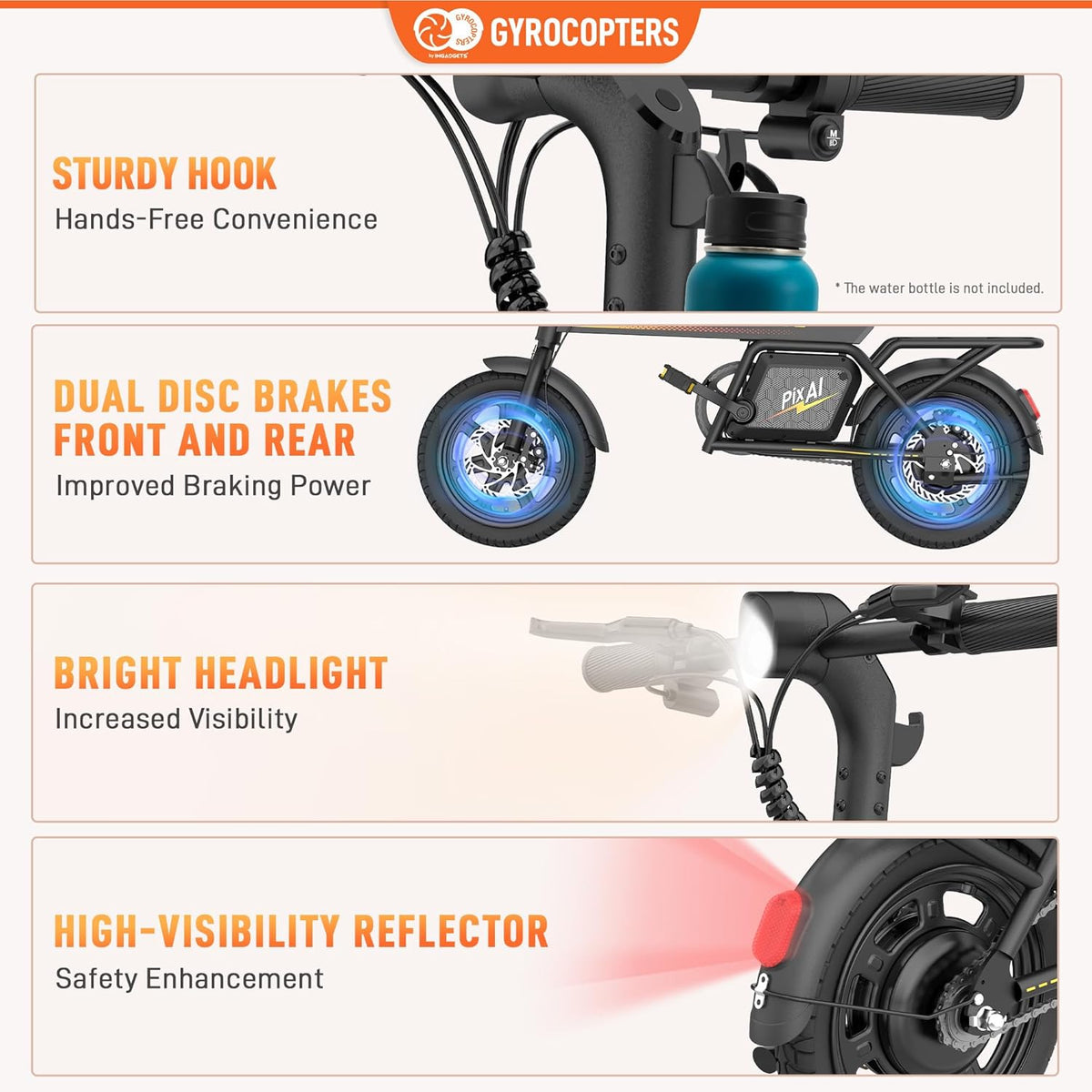 Gyrocopters PixAI Electric Bike – Foldable UL Certified | Canada