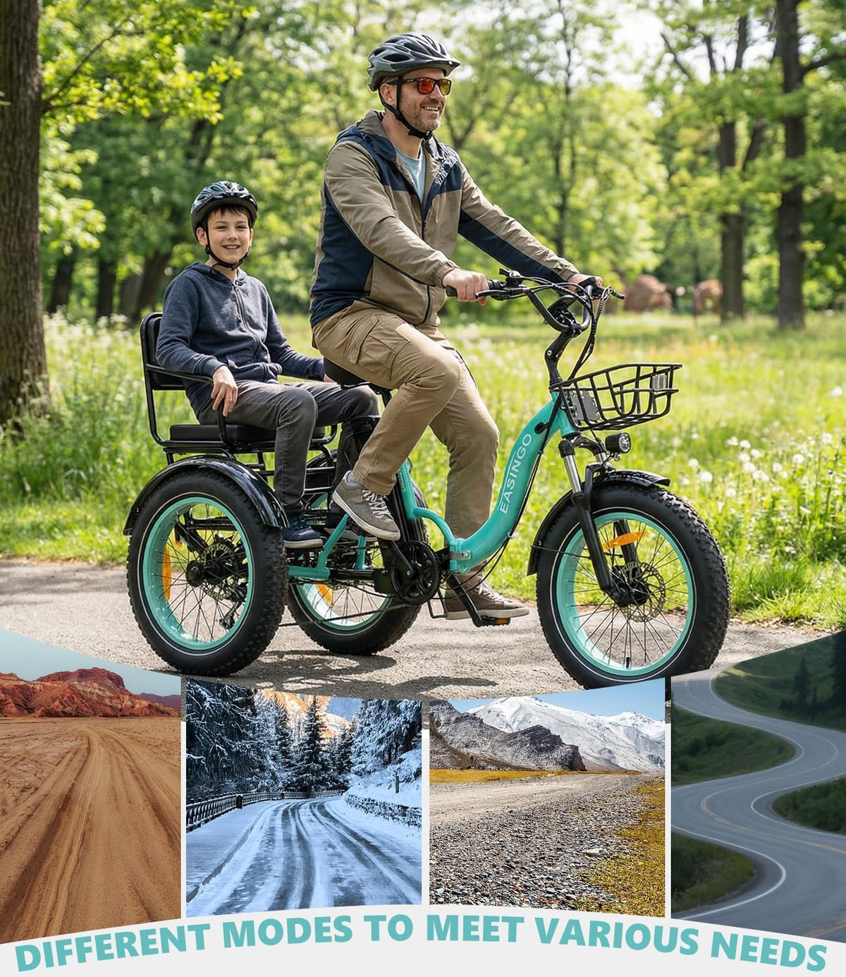 Ontrip electric trike rear cargo and seating detail