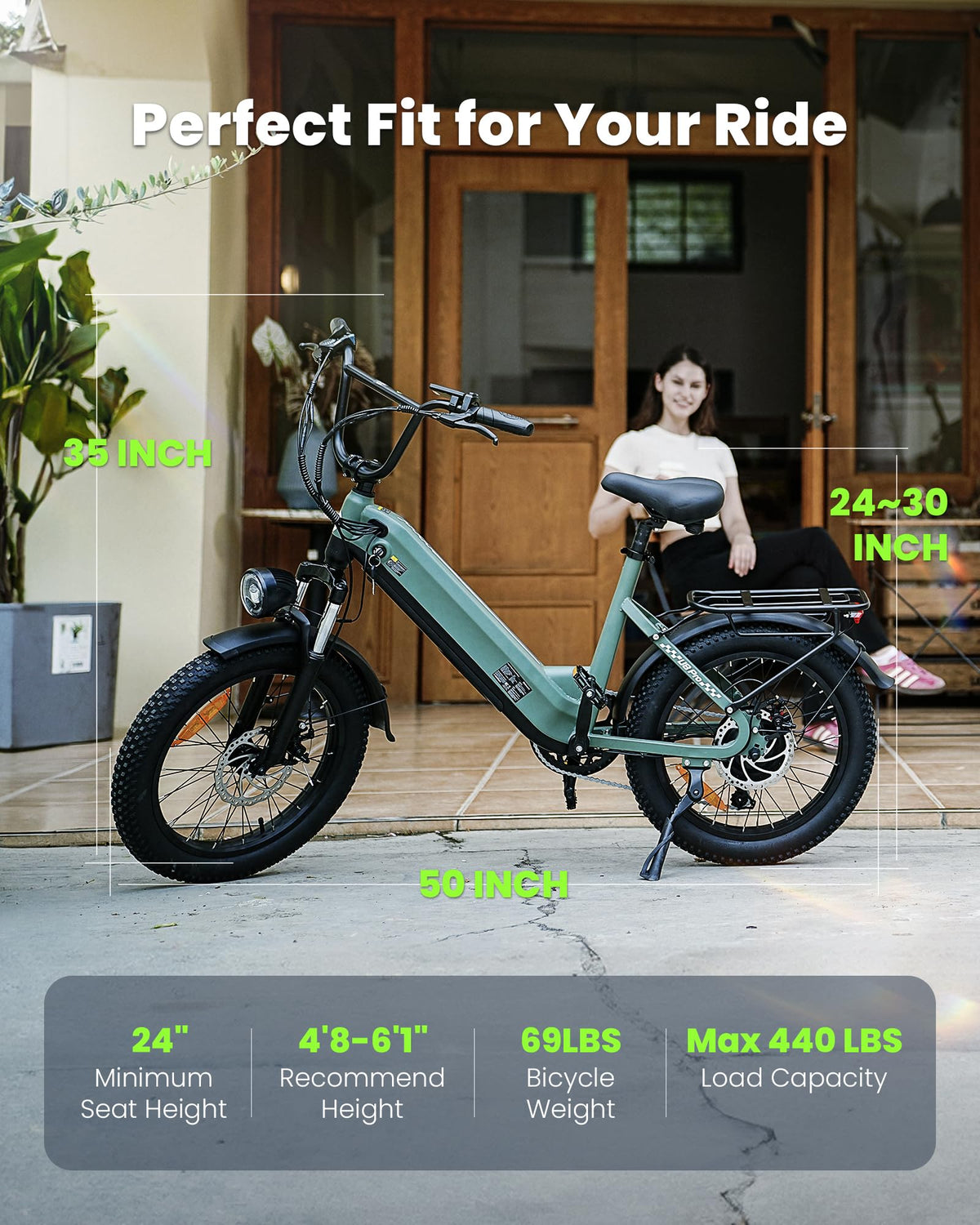 Rideplux Step-Through Electric Bike 500W Commuter Canada
