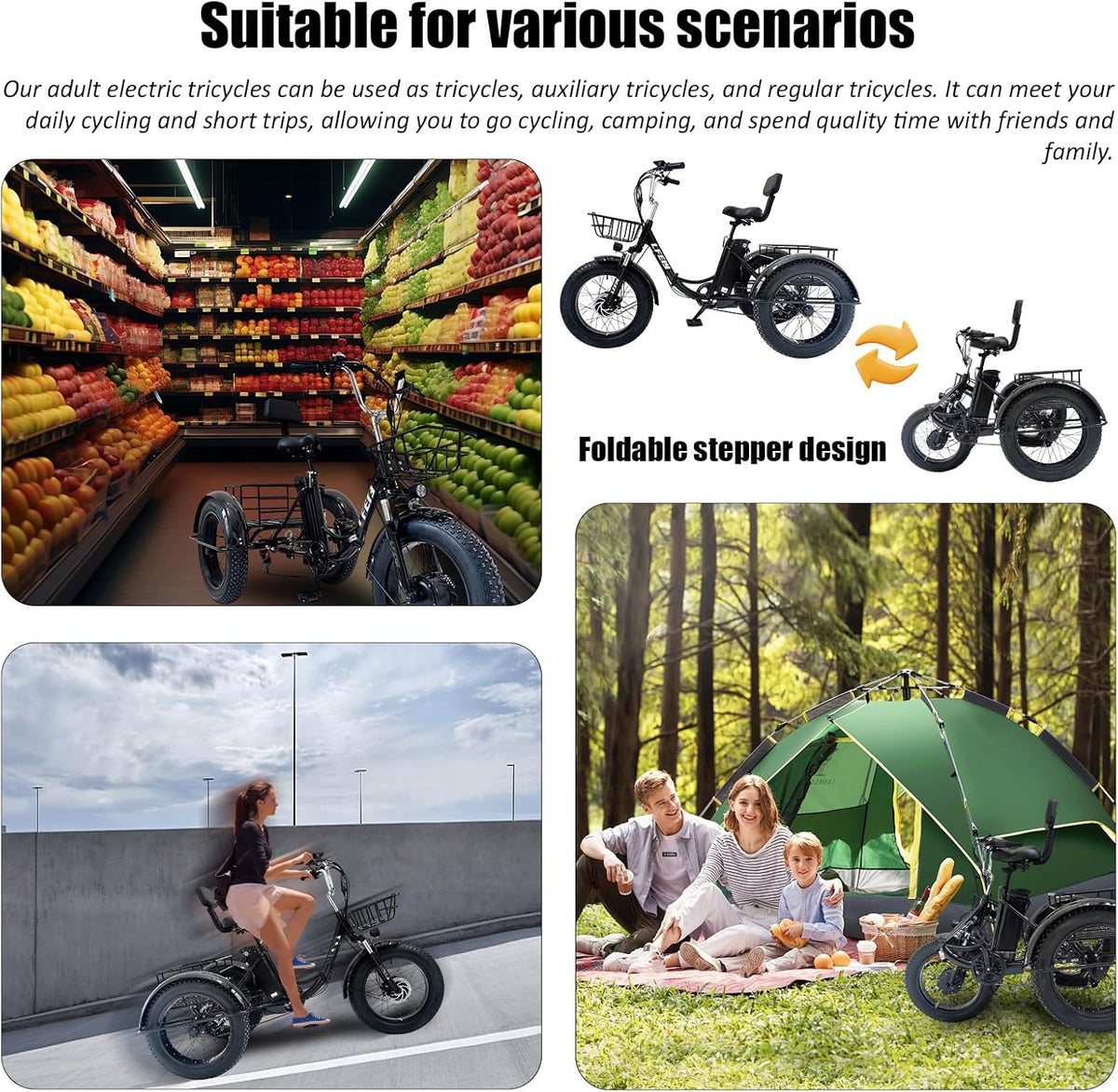 SKEKECIE Electric Tricycle Adults – 3-Wheel E-Bike Canada