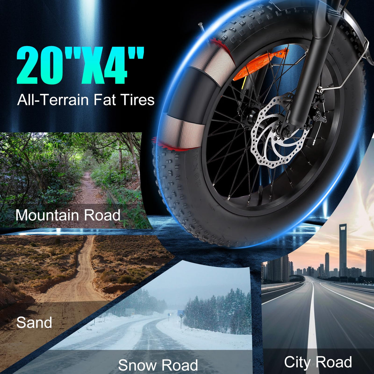 Jiu Haolong Electric Mountain Bike – 1000W All-Terrain E-Bike for Canada