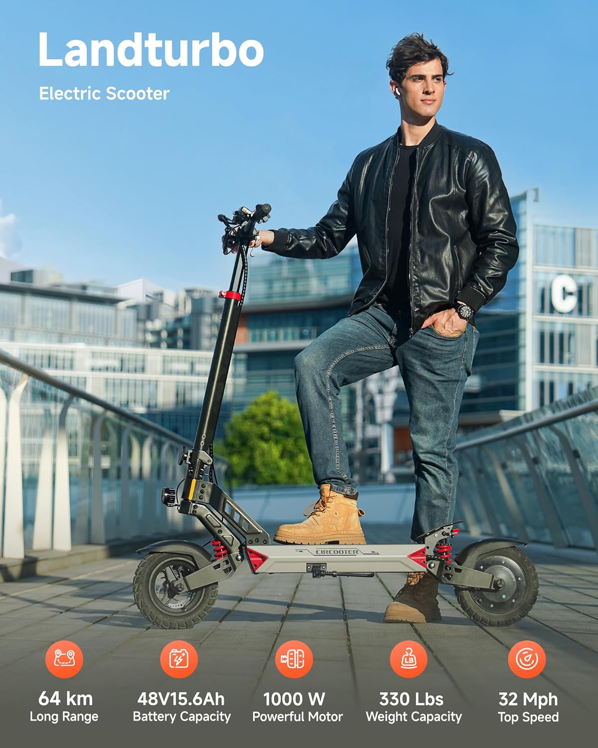 CIRCOOTER Landturbo Pro all terrain scooter Canada front angle
