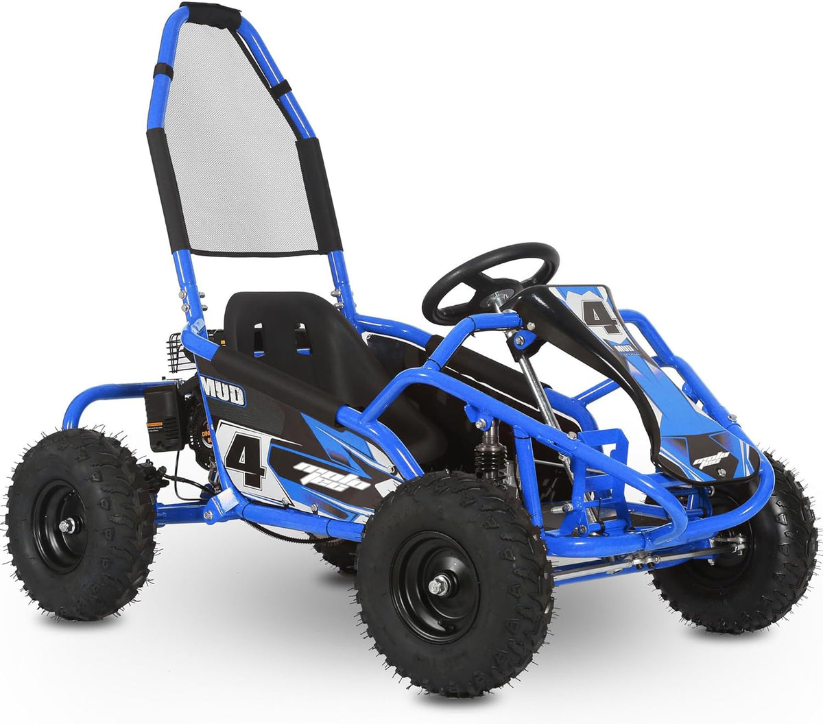 MotoTec Mud Monster 98cc gas go-kart Canada blue front view