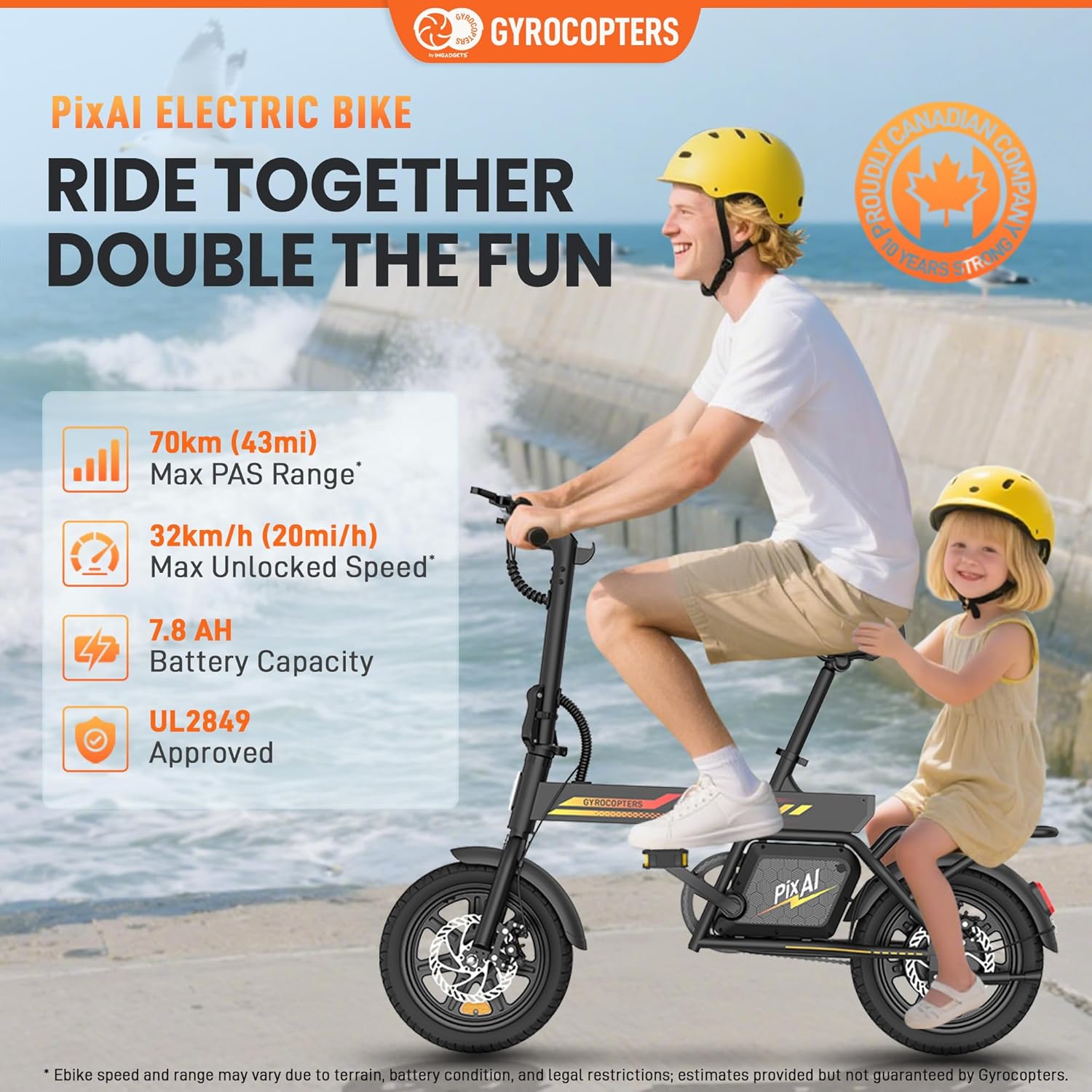 Gyrocopters PixAI Electric Bike – Foldable UL Certified | Canada