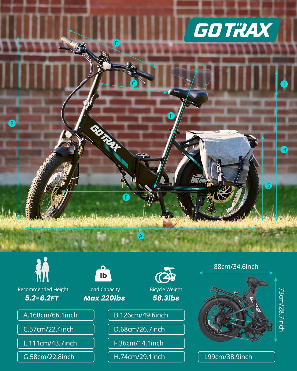 Gotrax R2 Folding Electric Bike – 500W, 64 km Range, Compact E-Bike for Canada
