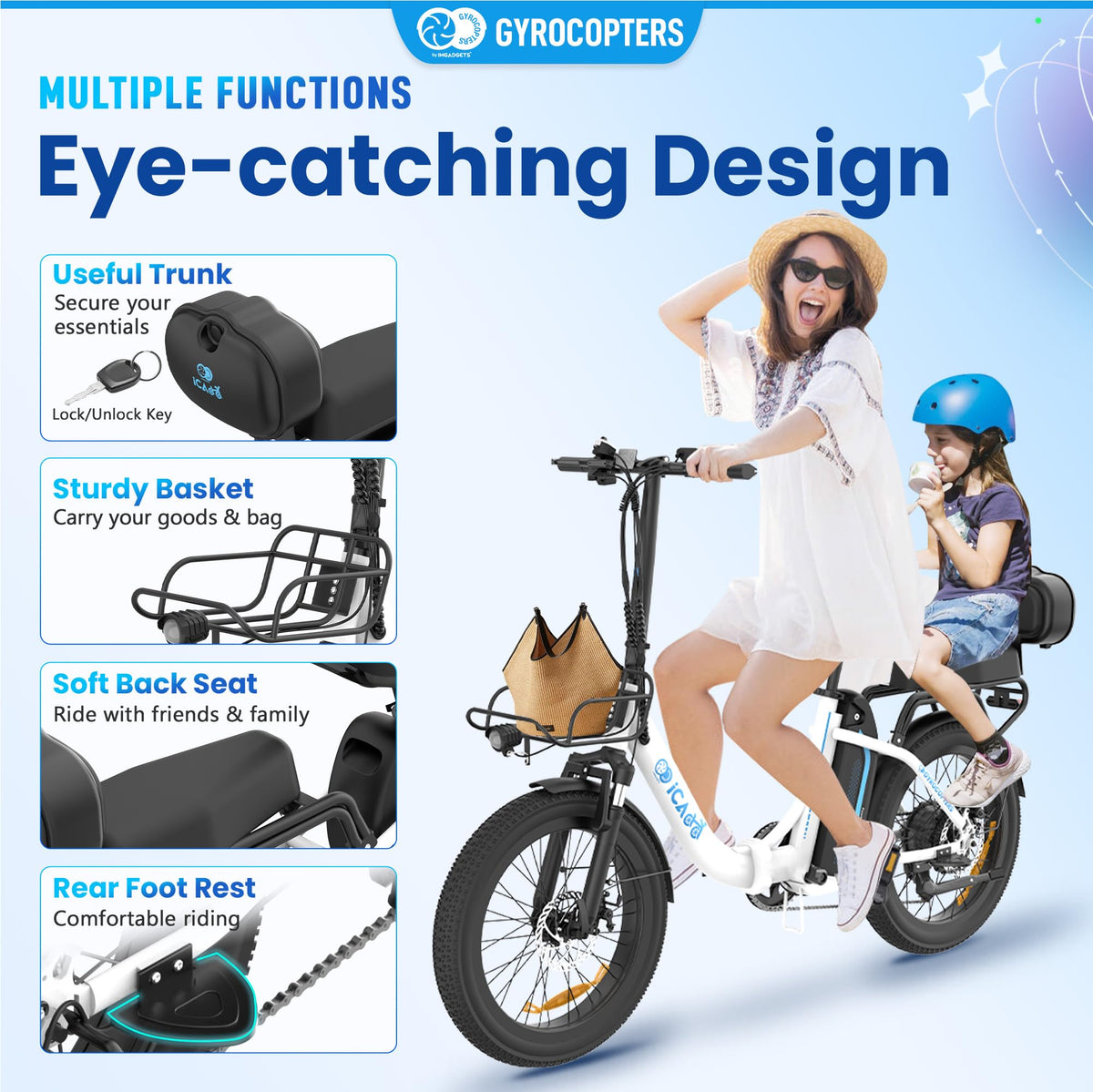 Gyrocopters iCaddy Electric Bike – Foldable 500W E-Bike Canada
